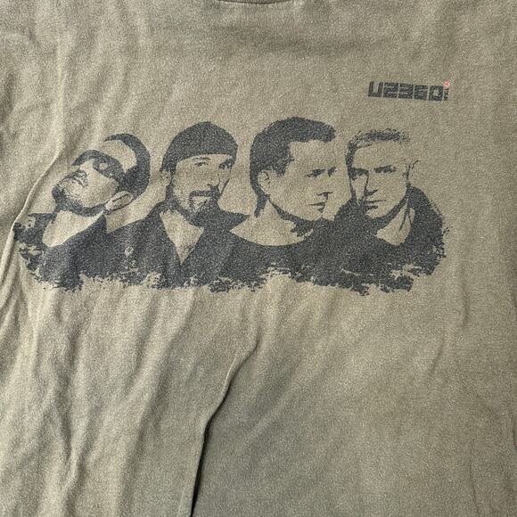 U2 360 Concert Tour T-Shirt Army Green Crew Neck Medium Short Sleeve - Picture 4 of 5